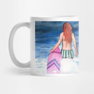 Red Haired Surfer Girl Mug